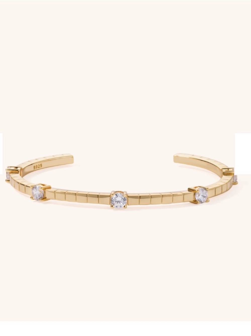 Victoria Emerson Gold Cubic Zirconia Station Cuff Bracelet, New